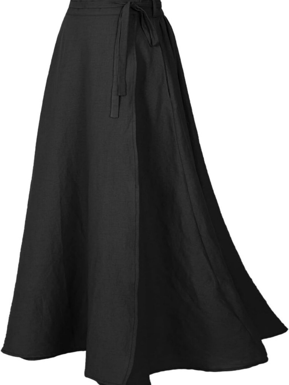 Vintage A-Line Maxi Linen Wrap Skirt for Women - Casual Summer Fashion